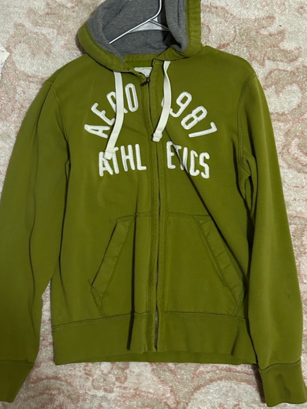 Y2K Aeropostale Green Zip-Up Hoodie